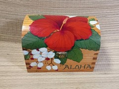 Hawaiian Trinket Jewelry Box Padded Interior Hand Painted