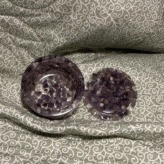 Amethyst Stone Round Jewelry Box Trinket Box with Lid for Jewelry