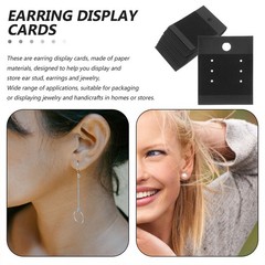200Pcs Black Velvet Earring Display Cards with Holes Reusable Paper for Jewelry