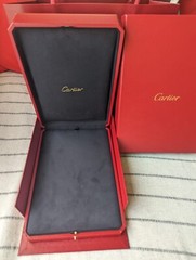 Authentic Cartier Large XL Double Slit Necklace Pendant box with paper bag