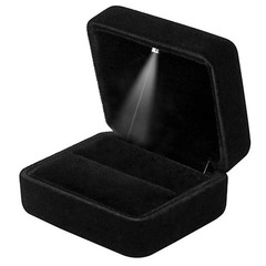 Velvet LED Ring Box for Proposal, Engagement, Wedding Jewelry Display Gift