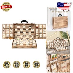 Portable Jewelry Display for Selling – Large Capacity Wood Organizer Lock