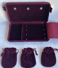 Ges Gesch Germany VTG 30s Jewelry Travel Case Velvet Burgundy Organizer Gift
