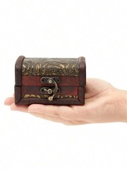 New 3Pc Vintage Wooden Treasure Chest Box Jewelry Storage Retro Antique Charming