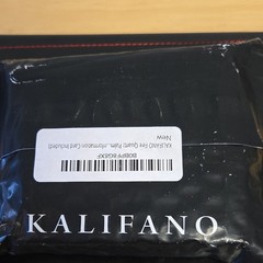 Kalifano Black Fabric Jewelry Pouch Monogram K Flat Unisex Adults B08PF8Q8XF