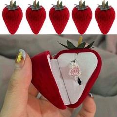 Red Velvet Ring Box – Square Jewelry Case Storage Organizer Earrings Boxs 6PC