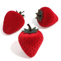 Strawberry Ring Box Flocking Creative Gift Jewelry Packaging Jewelry Box Storage