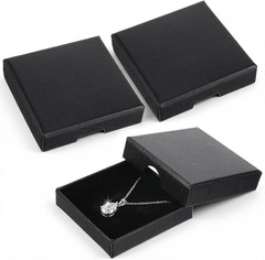 3PCS Cardboard Jewelry Box with Lids, Portable Square Pendant Storage Case Cotto