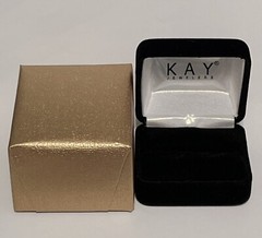 KAY Jewelers Velvet RING Presentation Box & Dustbox (ONE EMPTY)~NEW