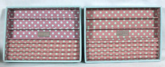 LC DESIGNS PAIR OF STACKERS DUSKY BLUE JEWELRY TRAYS 9 7/8″ X 7 1/4″ NEW NO TAG