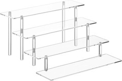 4 Tier Acrylic Perfume Organizer Stand, Clear Display Risers for Perfume,Cologne