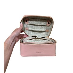 Graf Lantz Pink Leather Jewelry Case with Removable Wool Felt Pouches – NWOT