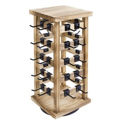 Neuxi Wood Rotating Jewelry Storage Earrings Display with 42 Removable hooks