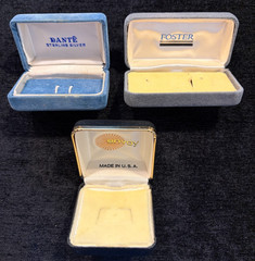 Lot of 3 Stick Pin Jewelry Box Hinged Presentation Cases Dante Envoy Foster