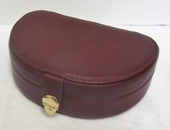 Hato Hasi Leather Jewelry Keepsake box Burgundy 3 1/2″ x 5 1/4″