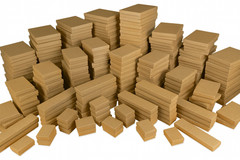20 Boxes of Kraft Brown Cotton Filled Jewelry Packaging Gift Boxes