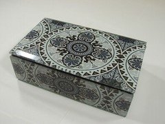 Set of 3 Nesting Beading Keepsake Glass Boxes Wholesale Bulk Sale Lot (TCC-7) ⭐