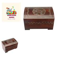 Intricate Floral Wooden Jewelry Chest with Lock – Handcrafted Polish Elegance