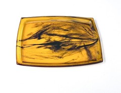 Vintage Faux Tortoise Shell Faux Amber Plastic Trinket Jewelry Tray