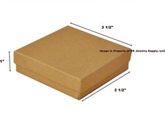 Kraft Brown Jewelry Gift Boxes Cotton Filled Craft Jewelry Packaging Boxes