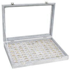 Ring Display Case Organizer Box with Transparent Lid, 100 Slot Ring Organizer…