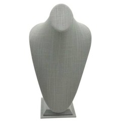 Modern Grey Linen Necklace Display Tall Necklace Display Showcase Jewelry Bust