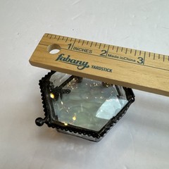J Devlin 621-3 Hexagon Clear Glass Trinket/Jewelry/Keepsake Box