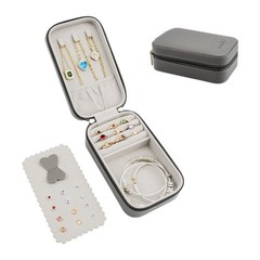 Travel Jewelry Organizer Box 6.22×3.55×2.28in PU Leather Mini Case – Perfect
