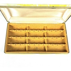 Vintage MELE Abstract Gold Swirl Hard Tortoise Shell Jewelry Box Travel Case