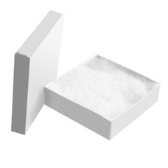 Glossy White Cotton Filled Cardboard Box Jewelry Gift Boxes ~ 100, 200, 500