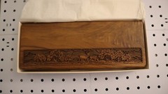 Vintage Lasercraft Solid Walnut Hinged Jewelry/Trinket Box Trees 70s-80s in box