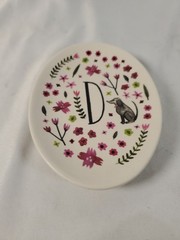 Anthropologie D Monogram Meadow Trinket Dish by Amelia Herbertson 5 x 3.5″