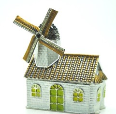 vintage european art windmaill house style mixed color 3d Jewelry box Decor #1