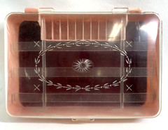 Hommer Marbled Vintage Pink Plastic Jewelry or Notions Organizer Box