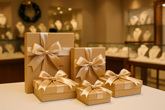 20 Boxes of Kraft Brown Cotton Filled Jewelry Packaging Gift Boxes