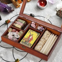 Adjustable Crystal Display Case with Shelves, Gem Holder & Organizer for Collect