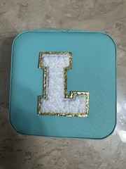 Initial Travel Jewelry Box Case Organizer 4x4x2″ Personalized L “L”