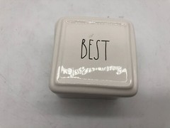 Rae Dunn Ceramic 3in Best Mom Square Jewelry Box Set AA02B15028