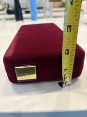 Vintage Burgundy Velvet Lined Jewelry Box Case Rectangle 8in w/3 Pouches Ring