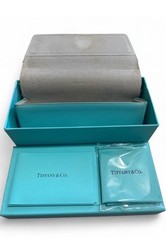 Tiffany & Co. Blue Lined Sunglasses Case and Box Set Only.