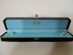 Vintage Juicy Couture BLACK EMPTY Charm or Bracelet Box, Turquoise blue interior