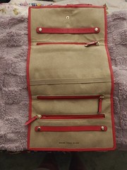 Red & Tan Stella & Dot Travel Jewelry Case