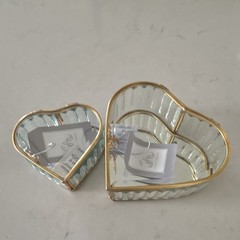 Rachel Ashwell Home Rose Gold Beveled Glass Metal Jewelry Box