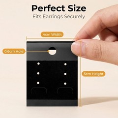 100Pcs 1.8 x 2 inch Black Velvet Plastic Hanging Earring Cards Earring Earrin…