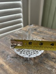 Studio Crystal Clear Textured Round Glass Ring Holder Jewelry Stand, 1 Piece