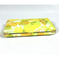 Vintage MELE Abstract Gold Swirl Hard Tortoise Shell Jewelry Box Travel Case