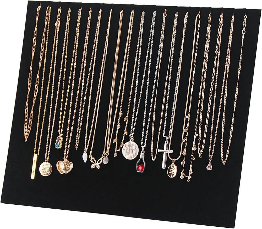 20 Slot Velvet Necklace Display Board Jewelry Organizer Stand for Shop Selling
