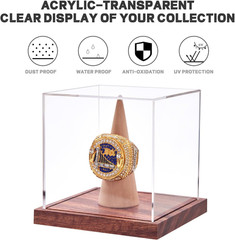 Championship Ring Display Case, No Assembly Required Clear Acrylic Single Ring H