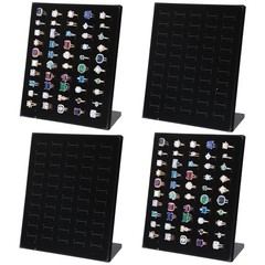 Kegeeei 4 Pack Velvet Ring Display Stand with 200 Slots 50 Slots/Pack, LShape…