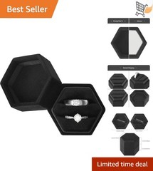 Velvet Ring Box Hexagon Double Ring Holder Proposal Engagement Wedding Gift